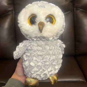Beanie boos Ty owl owlette April 20th owl cute new owl golden sparkly eyes